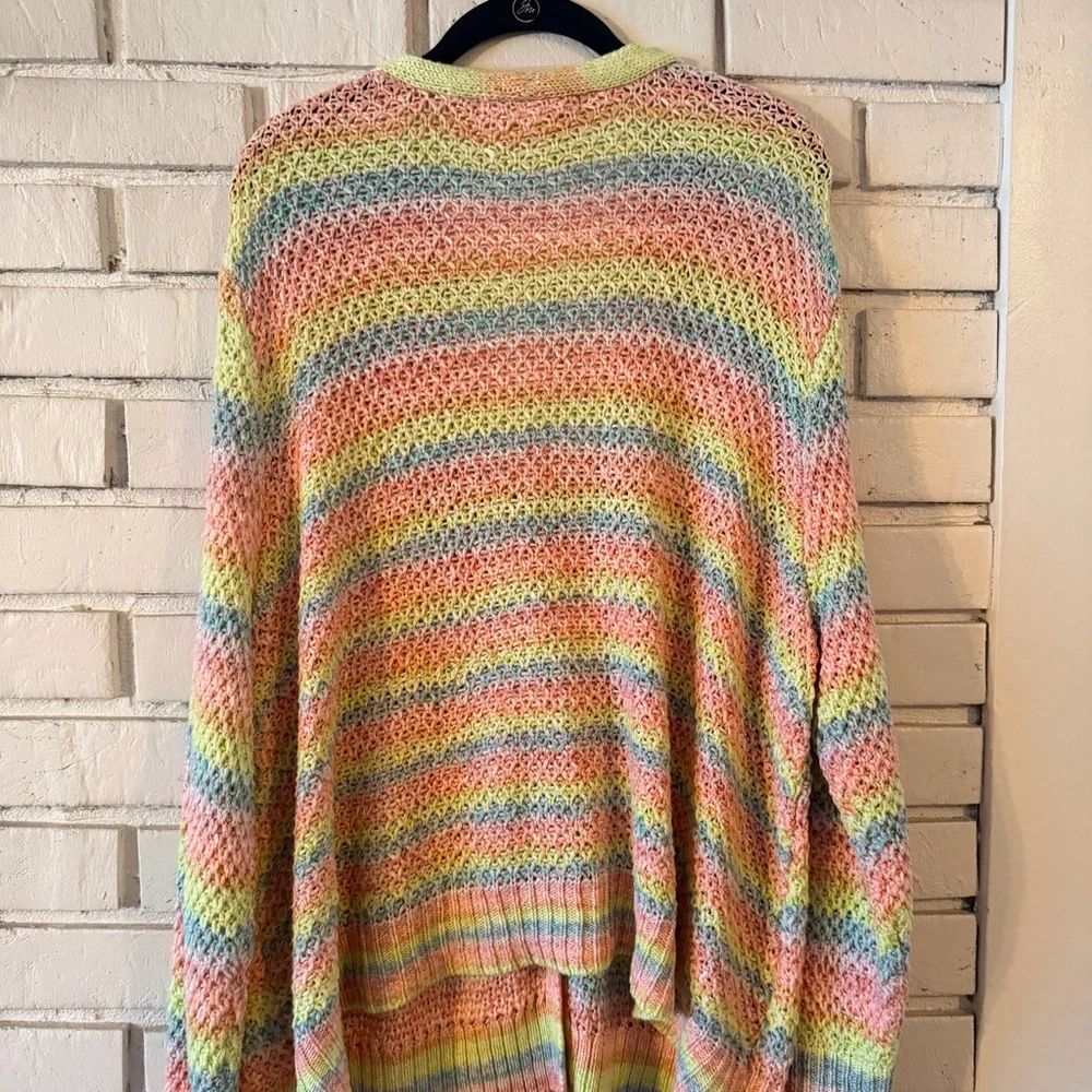 Adyson Parker Rainbow Stripe Knit Cardigan